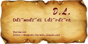 Dömsödi Lóránt névjegykártya