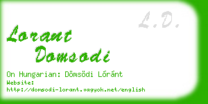 lorant domsodi business card