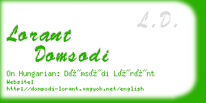 lorant domsodi business card